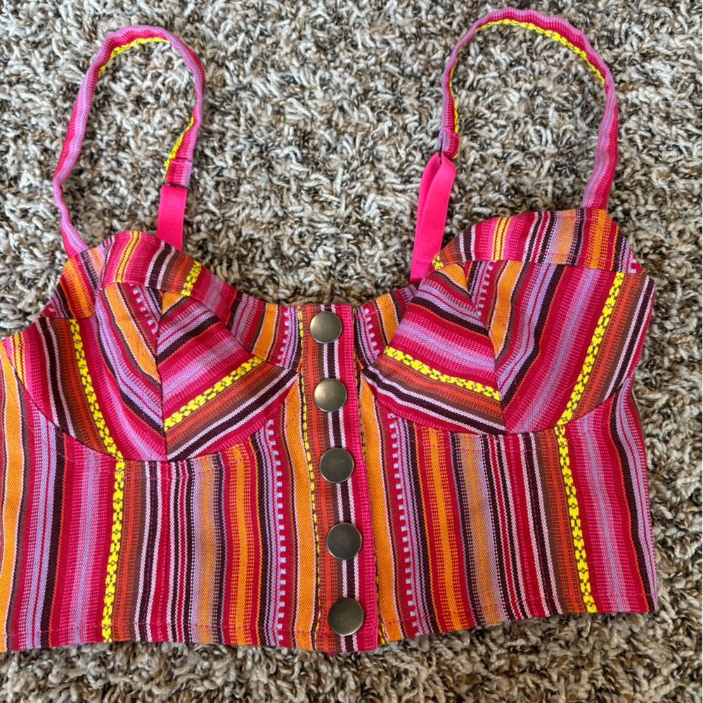 Button up Cropped tank top